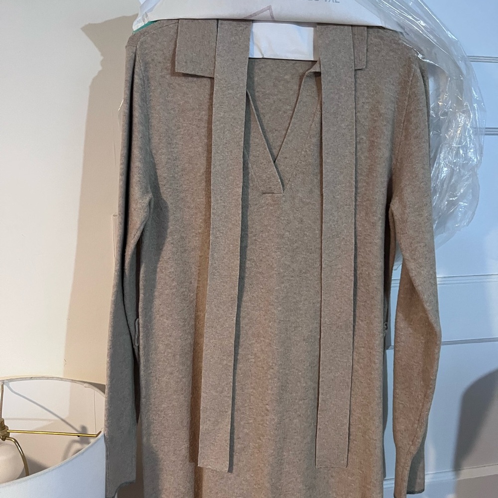 Faherty Beige Knit Midi Dress with Belt - Picture 4 of 7